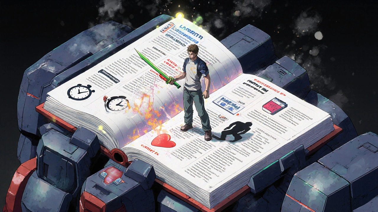 A giant animated guidebook with action scenes of monitoring deadlines and emergency alerts.